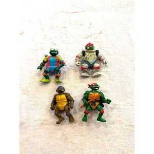 Vintage TMNT Action Figure Lot 1990 Playmates Donatello Raphael Surfer Diver
